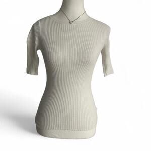 Express Y2K Supper Fitted XXS 3/4 Sleeve Top Business Casual Going Out Fit